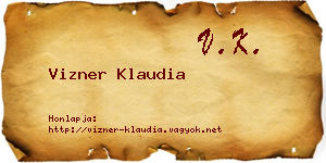 Vizner Klaudia névjegykártya